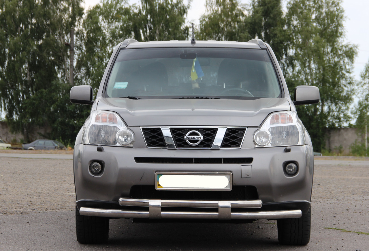 Захист переднього бампера ВУС SHARK подвійний Nissan X-Trail T30 00-07 T31 07-13 T32 2013+ кенгурятник дуги пороги