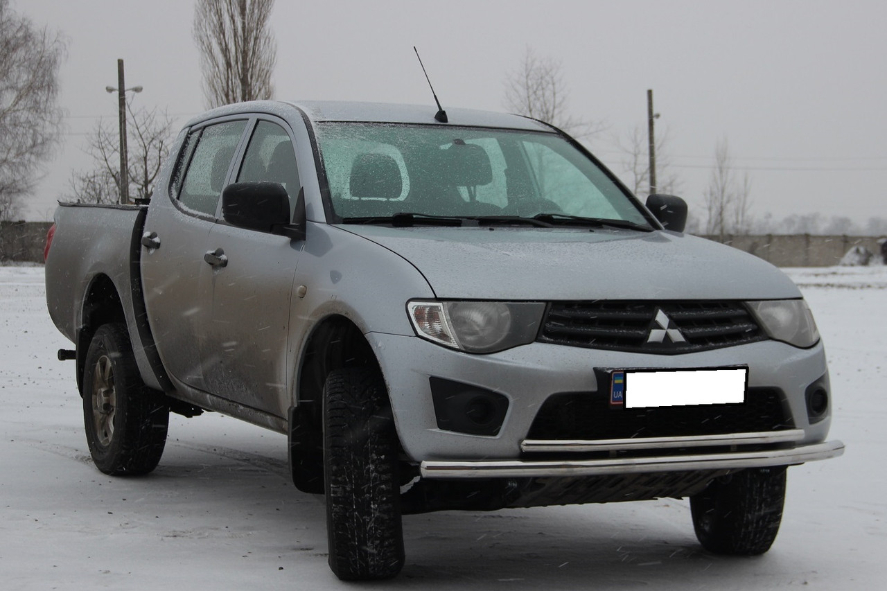 Захист переднього бампера ВУС подвійний Mitsubishi L 200 96-06 07-10 10-15 15+ Кенгурятник дуги пороги