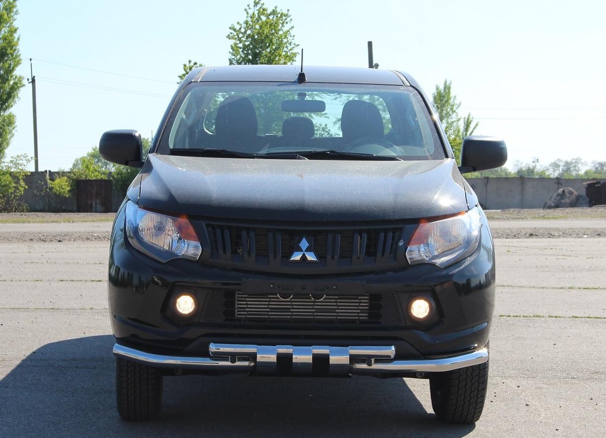 Захист переднього бампера ВУС SHARK подвійний Mitsubishi L 200 96-06 07-10 10-15 15+ Кенгурятник дуги пороги