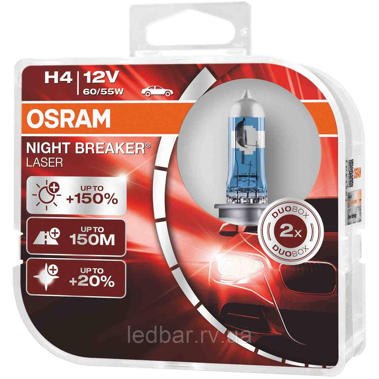 H4 Osram Night Breaker Laser +150%, фото 1
