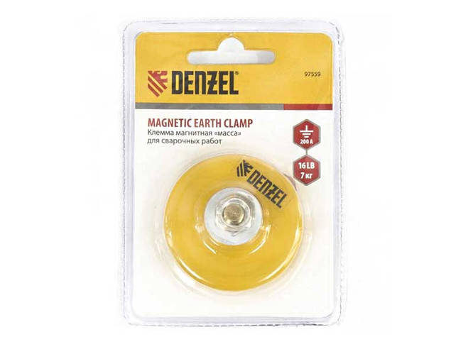 Клемма магнитная "масса" для сварочных работ, усилие 7кг, max ток 200А ...