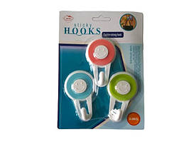 Гачок тримач для рушників у ванну на липучці Смайл пластиковий Самоклеючі гачки набір 3 шт 8*4,5 cm