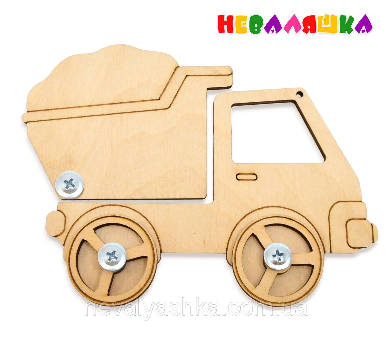 Заготівля для Бізіборду Машина Будтехніка Самоскид 15 см, Машинка з Рухомим Кузовом, фото 1