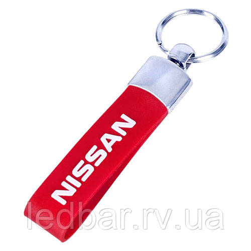 Брелок з гумовим ремінцем червоний NISSAN