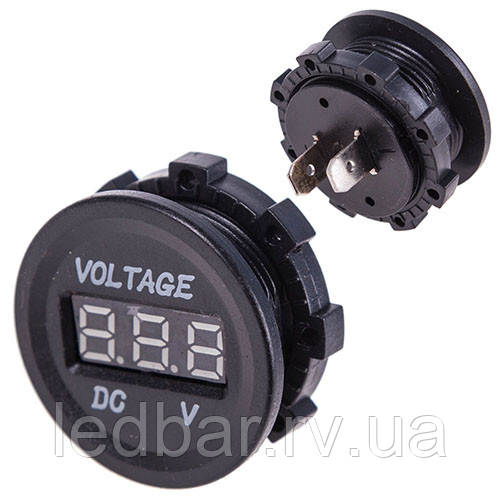 Вольтметр у планку 12-24V RED