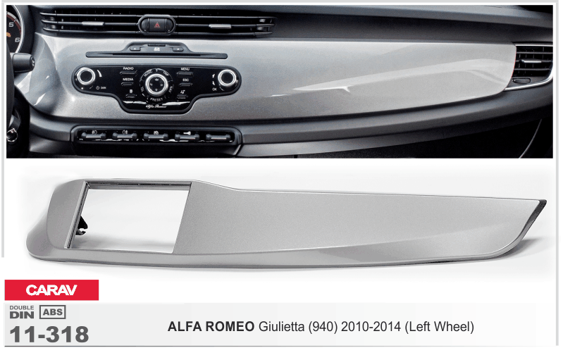 2-DIN переходная рамка ALFA ROMEO Giulietta (940) 2010-2014 (Left Wheel), CARAV 11-318 - фото 1 - id-p320355168