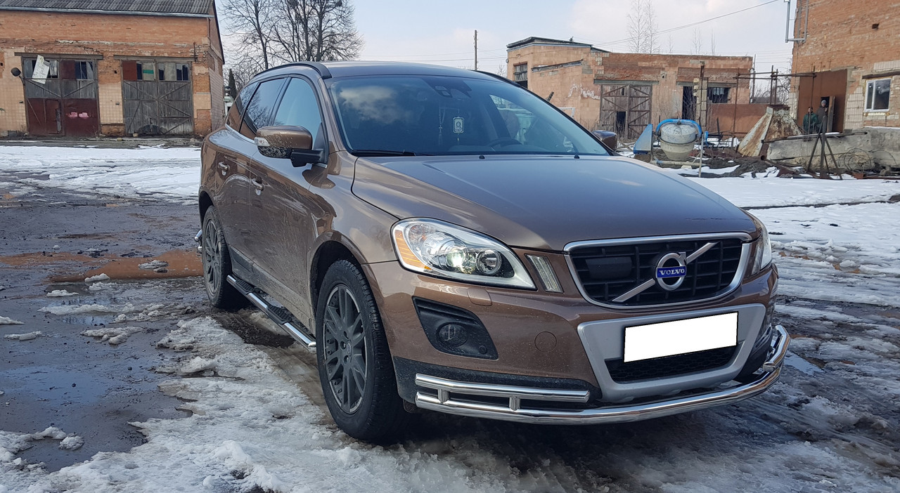 Захист переднього бампера ВУС подвійний Volvo XC-60 2008-2013 Кенгурятник дуги пороги
