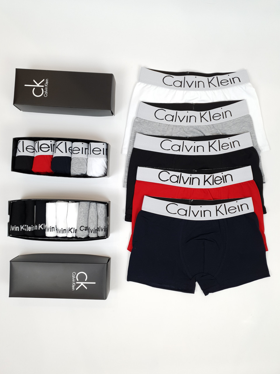 Набор носки короткие 30 пар Calvin Klein мужского белья 5шт. Набор мужских трусов боксеров Кельвин Кляйн - фото 7 - id-p1863979703