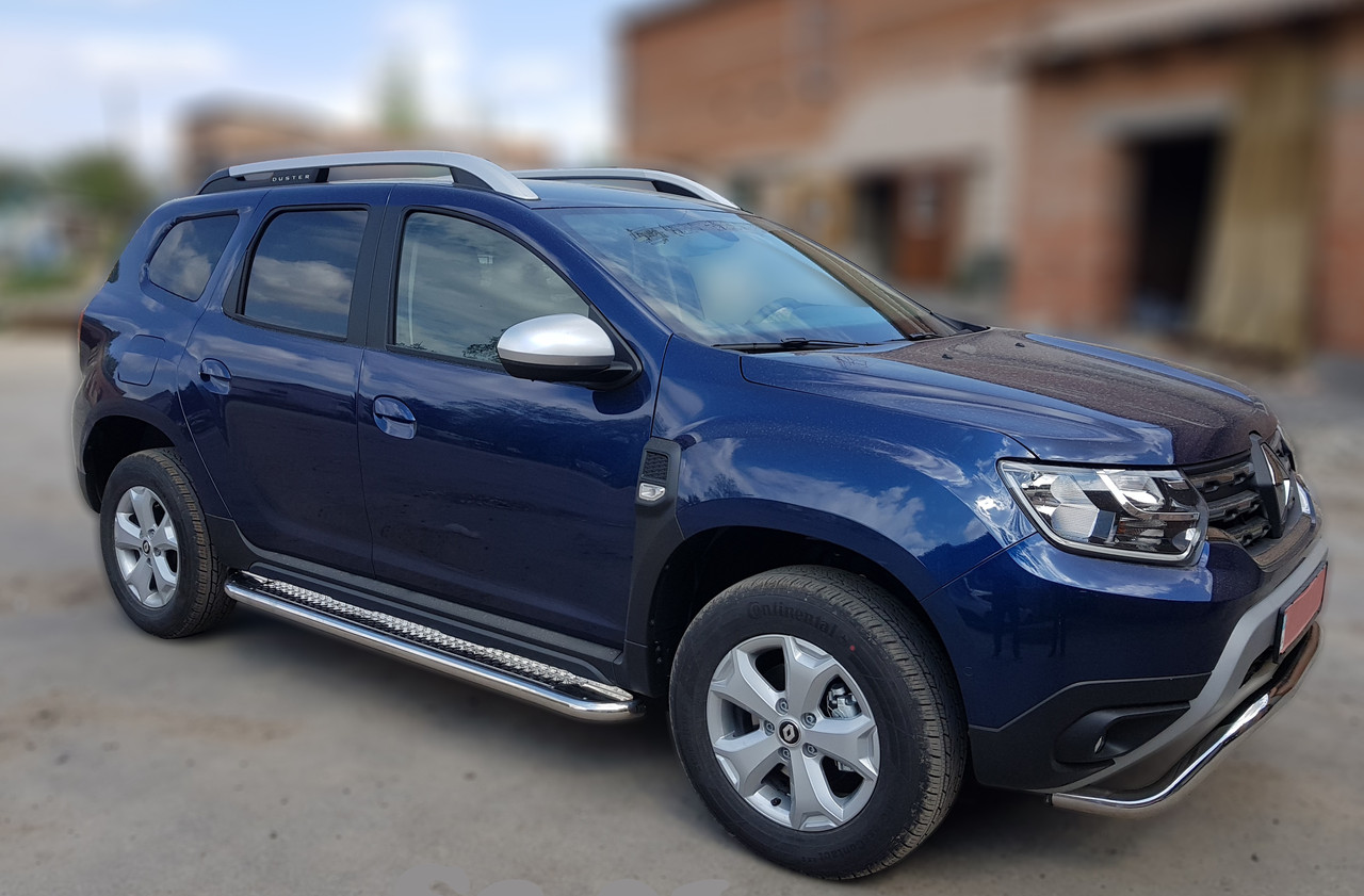 Бічна захист пороги майданчик Renault Duster 2010-2018 2018+ кенгурятник захист бампера дуги пороги