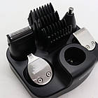 Машинка для стрижки 10в1 GM-592, Червона / Універсальна електробритва-триммер з насадками / Акумуляторна бритва, фото 7