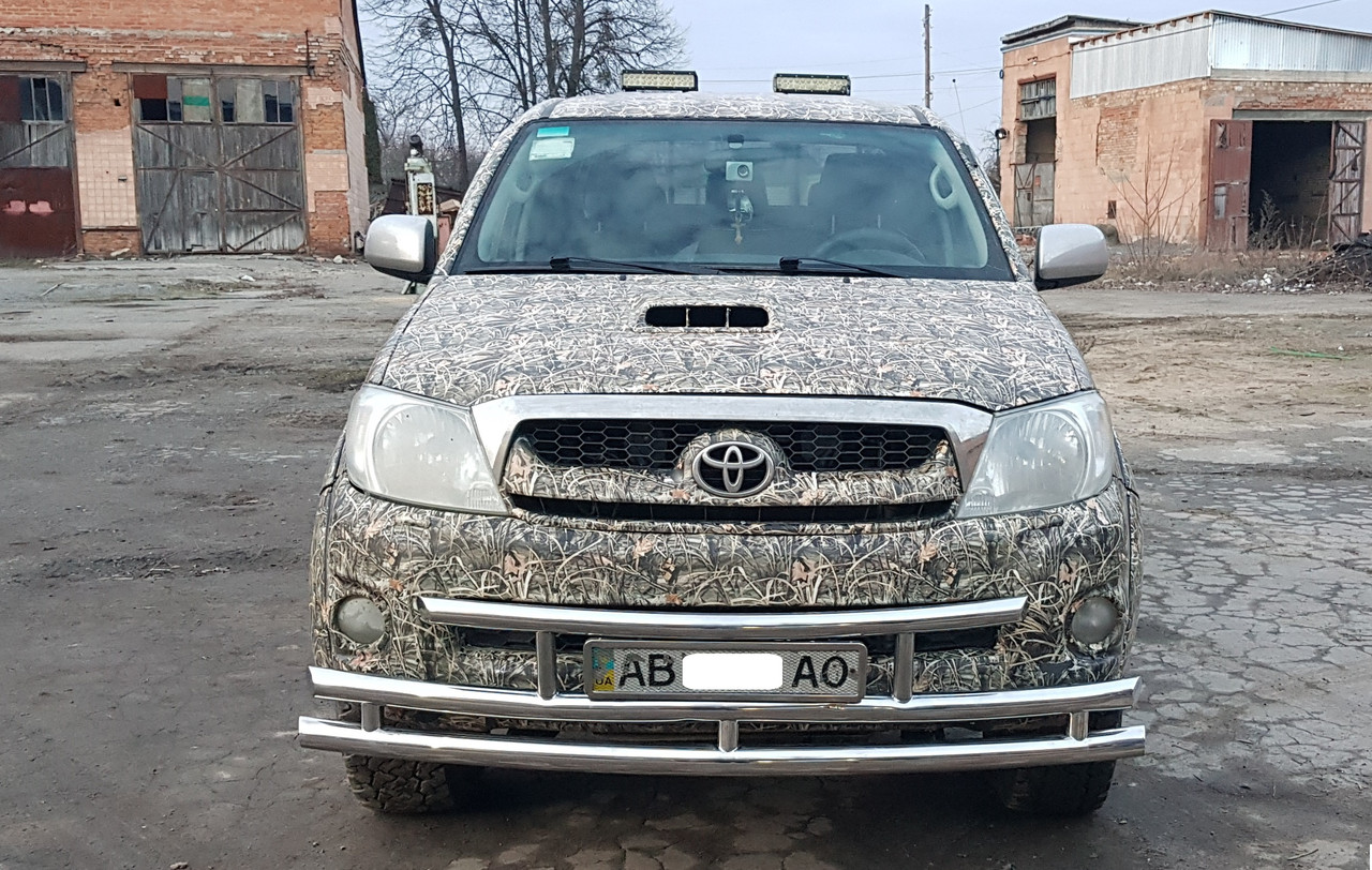 Захист переднього бампера ВУС потрійний Toyota Hilux 2004-2015 Кенгурятник дуги пороги