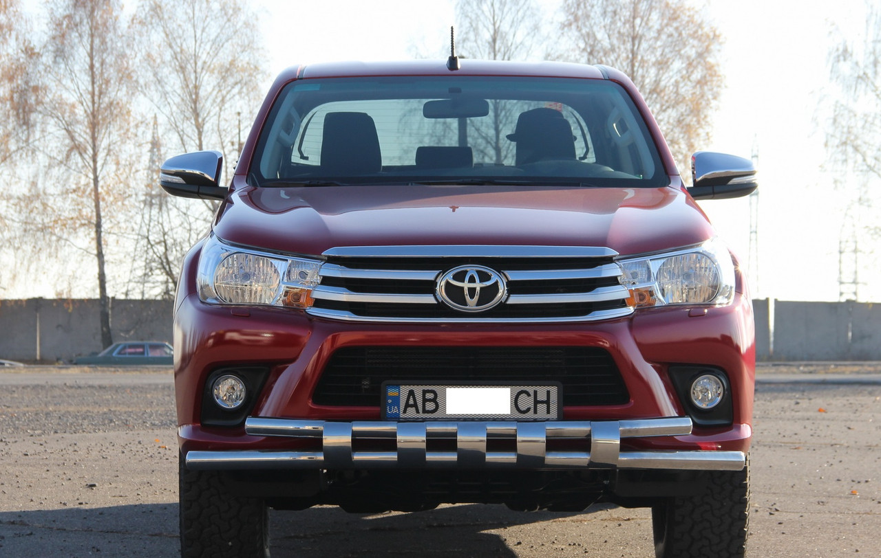 Захист переднього бампера ВУС SHARK подвійний Toyota Hilux 2015+ Кенгурятник дуги пороги