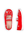 Літні туфлі мокасини для дівчинки на резинці червоні / дитячі текстильні сліпони тапочки в садочок, фото 4