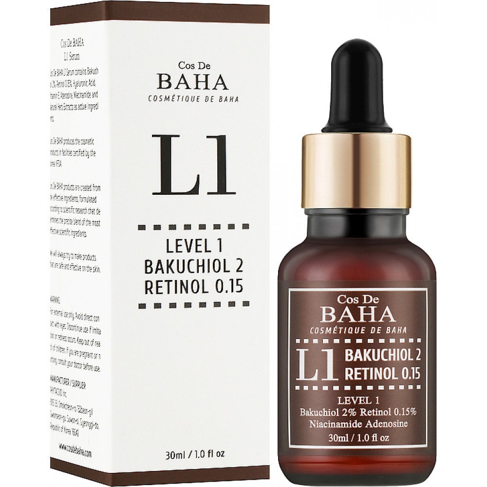 Антивікова сироватка Cos De BAHA L1 Bakuchiol & Retinol Serum