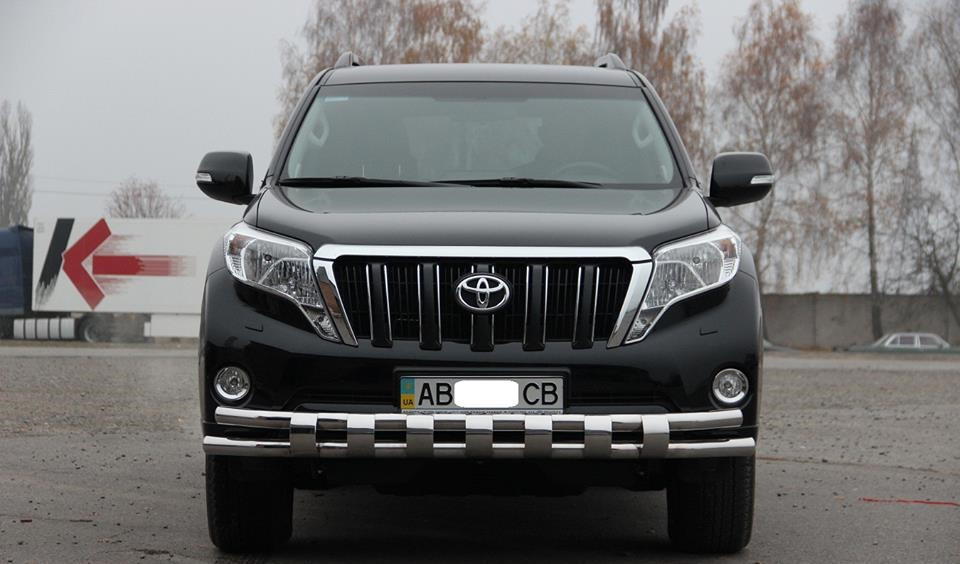 Захист переднього бампера ВУС SHARK подвійний Toyota Land Cruiser Prado 150 2009+ Кенгурятник дуги пороги