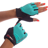 Велоперчатки текстильные перчатки велосипедные MADBIKE бирюзовые SK-06: Gsport
