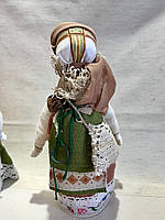 Авторская декоративная кукла мотанка оберег ручная работа 35см, игрушка сувенирная украинская, современная нац Зелений фартух