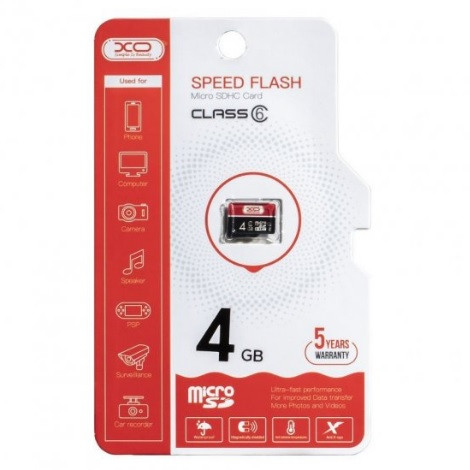 TU TU Карта памяти XO microSDHC Class 6 UHS-I, 4GB