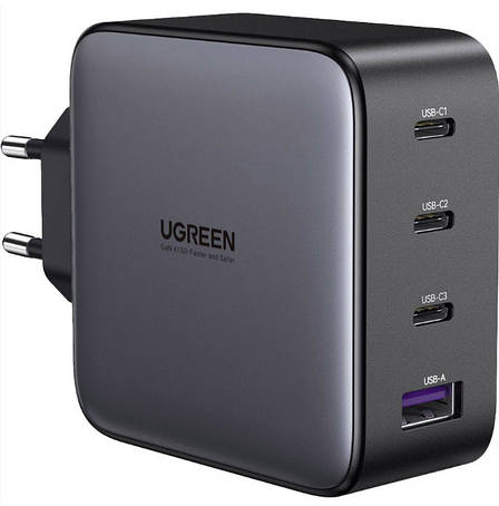 Універсальний портативний швидкий зарядний пристрій Ugreen CD226 GaN 100W 3C1A на 4 USB, фото 1