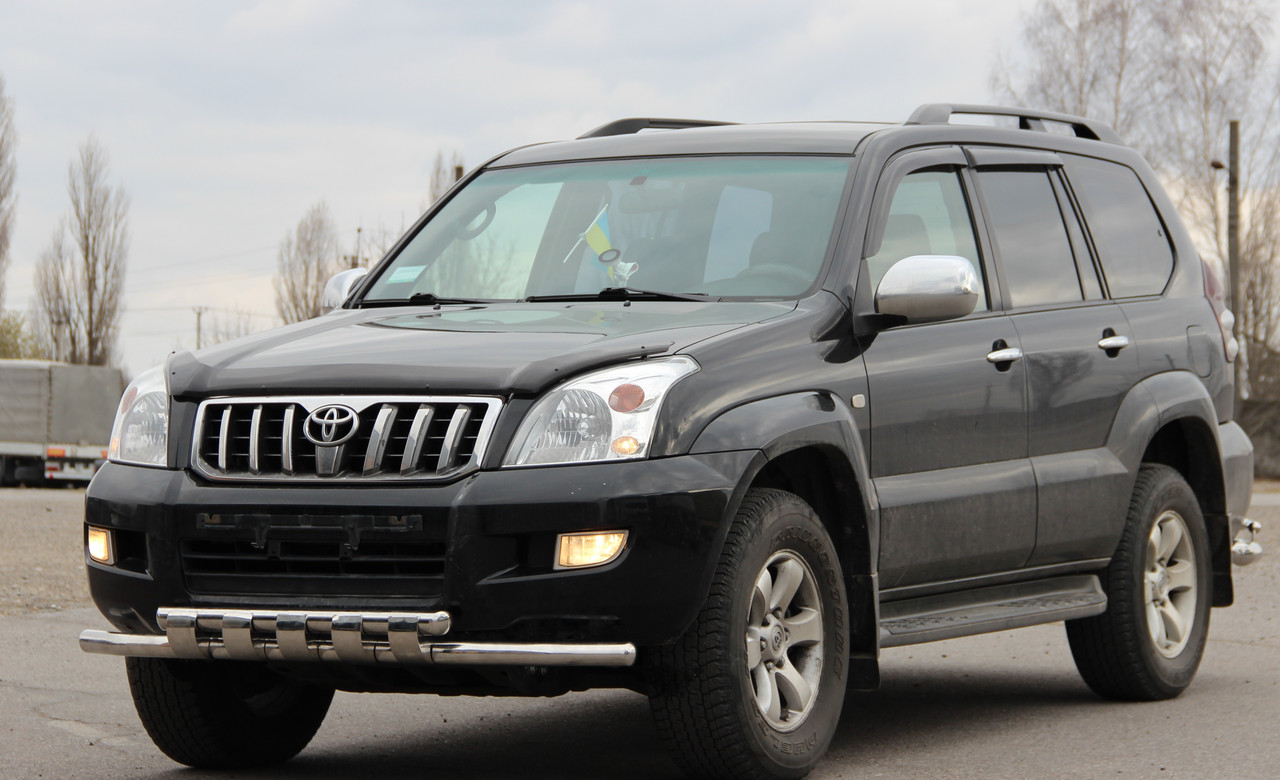 Захист переднього бампера ВУС SHARK подвійний Toyota Land Cruiser Prado 120 2002-2009 кенгурятник дуги пороги