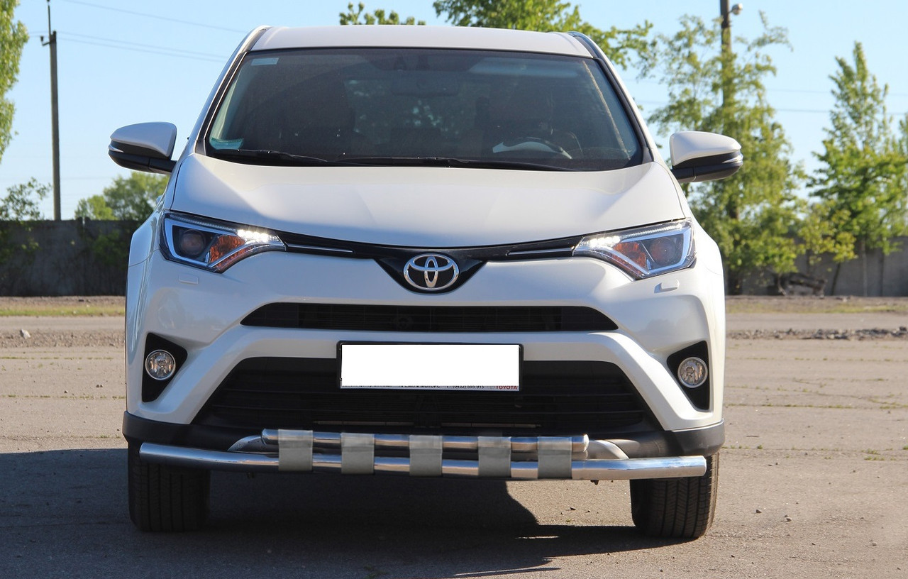 Захист переднього бампера ВУС SHARK подвійний Toyota RAV4 2016-2018 Кенгурятник дуги пороги