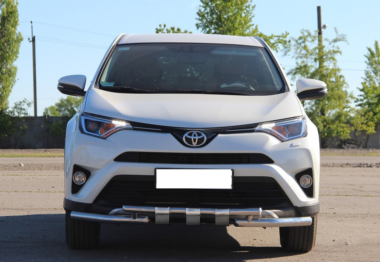 Захист переднього бампера ВУС SHARK подвійний Toyota RAV4 2016-2018 Кенгурятник дуги пороги