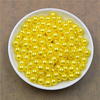 Бусины пластиковые, желтые, круглые, 8 мм, 40 шт