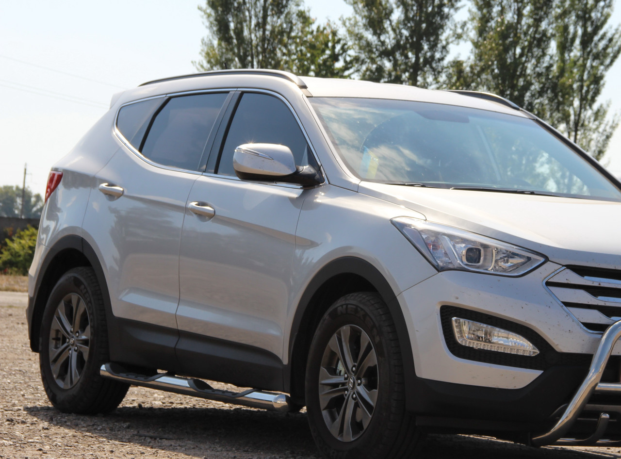 Бічна захист пороги труби Hyundai Santa Fee 2013-2018 кенгурятник захист бампера дуги пороги