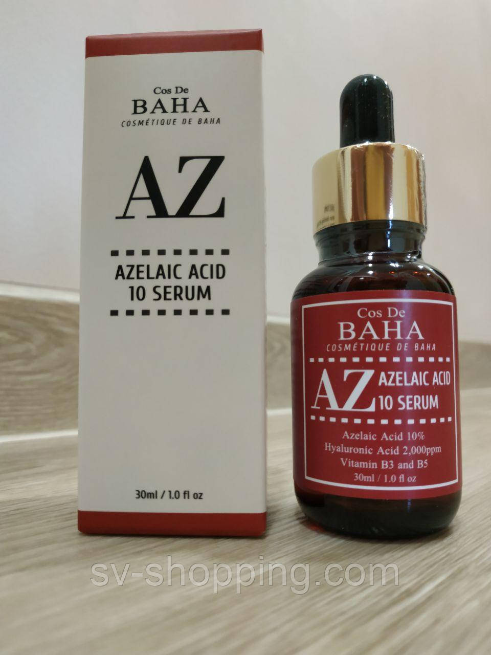Сироватка для догляду за шкірою з розацеа та акне Cos De Baha Azelaic Acid 10% Serum А5, 30 мл