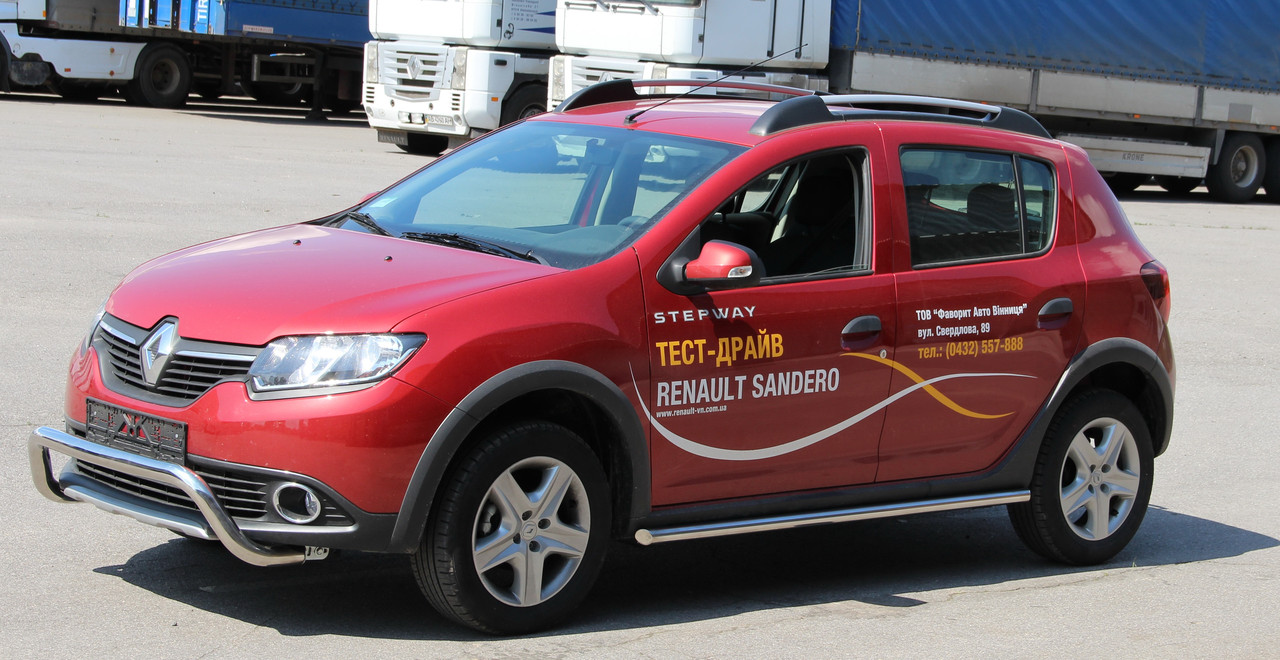 Бічна захист пороги труби Dacia Sandero 2013+ кенгурятник захист бампера дуги пороги