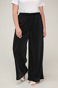 Жіночі літні широкі чорні брюки палаццо розмір 48 50 52 54