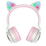 TU TU Беспроводные наушники Hoco W27 Cat Ear накладные с ушками и LED подсветкой gray, фото 3