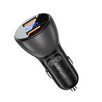 TU  TU Автомобильное зарядное устройство Acefast B7 2 USB QC PD 45W c дисплеем черное