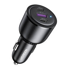 Автомобільний зарядний пристрій Ugreen CD239 2xUSB Type-C PD + USB-A Car Charger 69W Max Чорний, фото 3