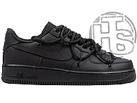 Женские кроссовки Nike Air Force 1 Low Black Off Shoelaces Custom ALL09775