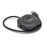 TU  TU Хаб VEGGIEG V-U2405 USB 2.0 4 порта, 480Mbts, питание от USB, Black, 0,3m, Box