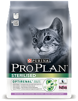 PRO PLAN Sterilised для стерилизованных кошек с индейкой и рисом 1,5 кг