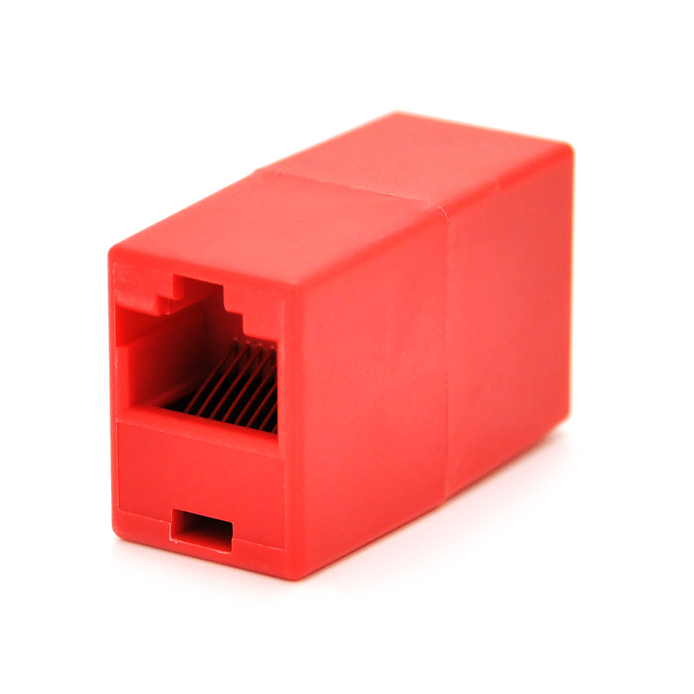 TU TU Соединитель RJ45 8P8C мама/мама RJ45 для соединения кабеля, красный, Q100