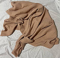 Одеяльце плед детское из четырёхслойного муслина летнее 1х1.30 м темно-бежевый