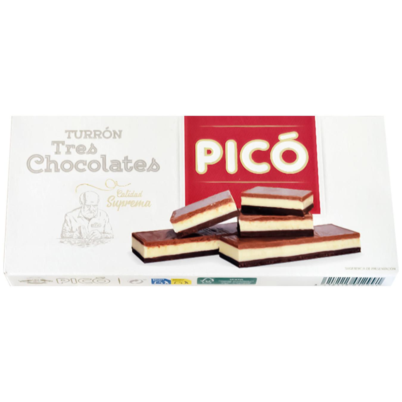 Туррон Pico Tres Chocolates (три шоколада), 150г