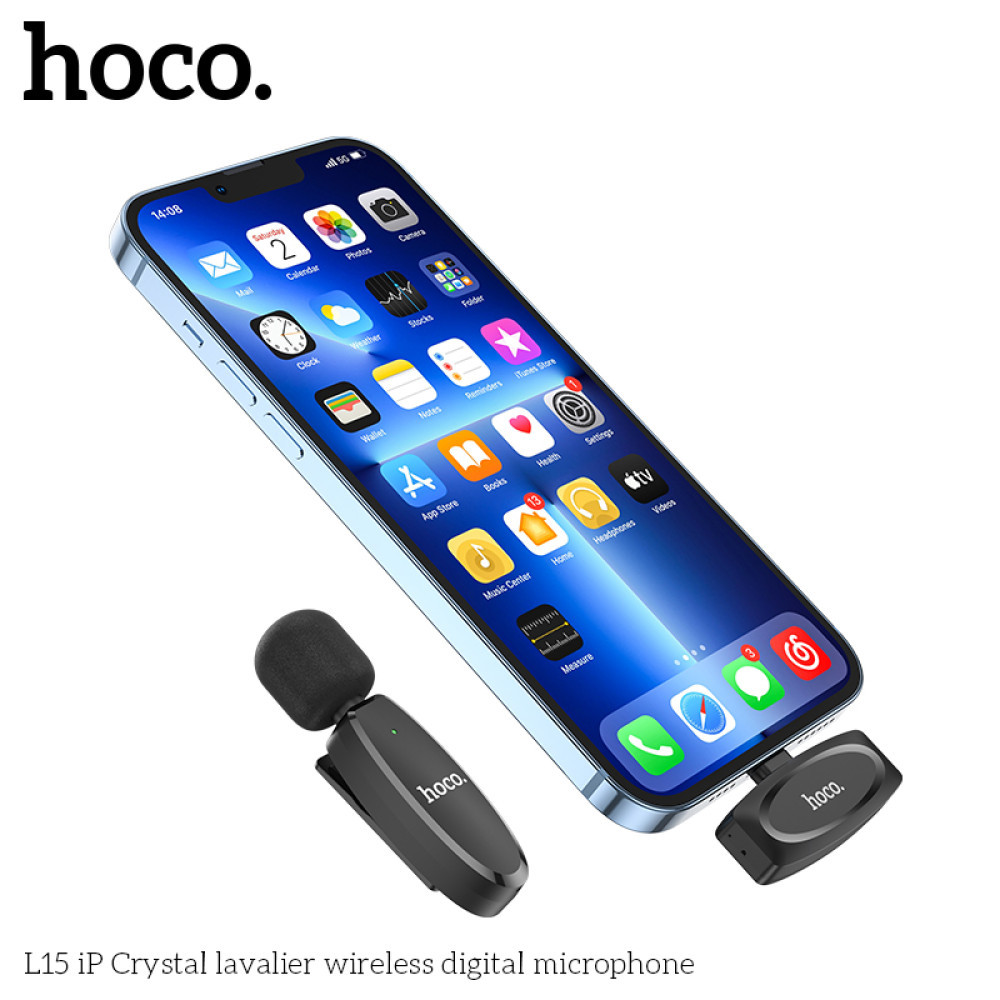 Мікрофон петличний бездротовий Hoco L15 iP Crystal digital microphone
