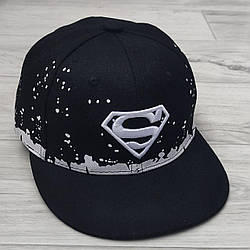 Кепка дитяча снепбек (Snapback)  Чорно-білий Супермен Superman 50-54р (2236)