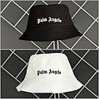 Чоловічий літній костюм 3в1 Palm Angels Футболка + Шорти + Панамка комплект Палм Енджелс на літо білий із чорним, фото 8