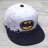 Кепка детская снепбек (Snapback) Бело-черный Бэтмен Batman 50-54р (2236)