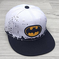 Кепка дитяча снепбек (Snapback)  Біло-чорний Бетмен  Batman 50-54р (2236)