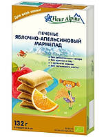 Fleur Alpine Organic Детское печенье (срок 08.05.24) Яблочно - апельсиновый мармелад 18м+ (132 г)
