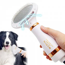 Фен гребінець для шерсті собак і кішок Pet Grooming Dryer WN 10 2в1 масажер щітка для грумінгу тварин Білий