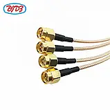 Пігтейл SMA-Male 90° - SMA Male ВЧ кабель перехідник RG316 довжина 45 см кутовий, фото 3