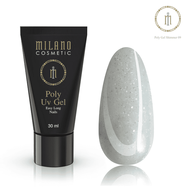 Акрил-гель (полігель) з шіммером №09 Мilano Cosmetic для нігтів, 30 мл, фото 1