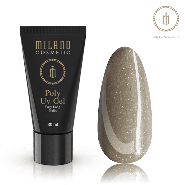 Акрил-гель (полігель) з шіммером № 12 Мilano Cosmetic для нігтів, 30 мл, фото 1